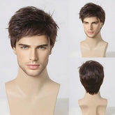 peruca masculina lace front cabelo liso natural